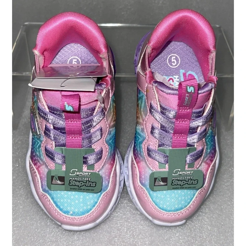 S Sport By Skechers Olive‎ Sneakers Light Up Stretch Laces Toddler Girls Size 5